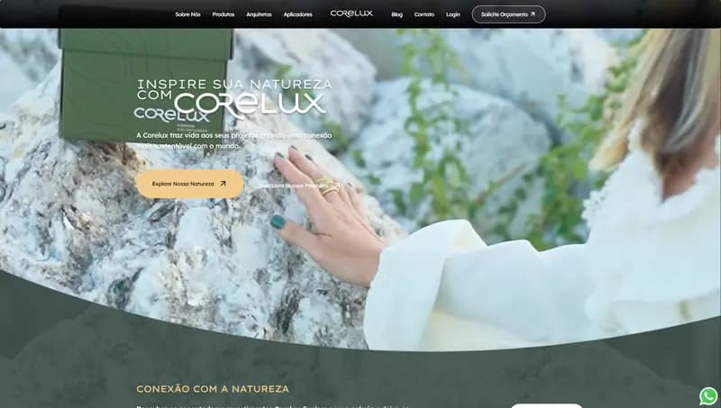 Corelux — exemplo de site desenvolvido