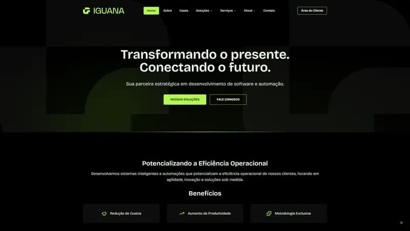 Iguana Tecnologia — exemplo de site desenvolvido